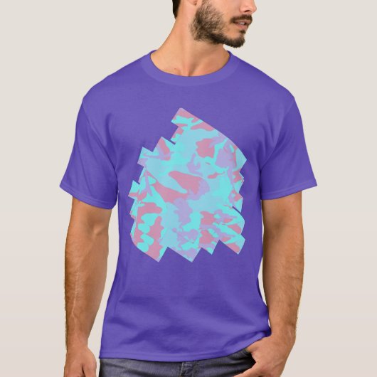 Cool Pastel Camo Pattern Digital Sketch T-shirt (Voorkant)
