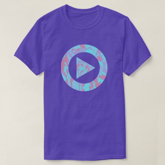 Cool Pastel Camo Pattern Press Play T-shirt (Design voorkant)