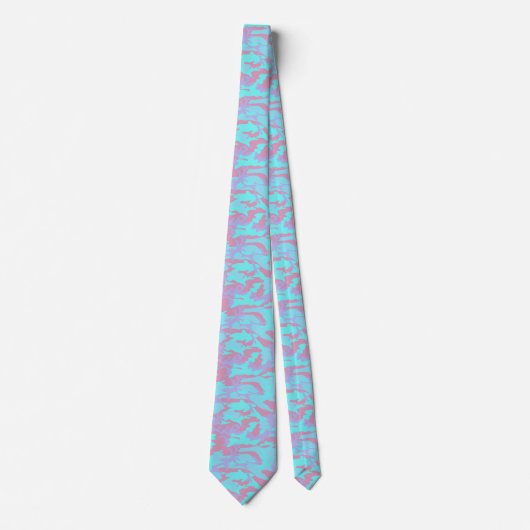 Cool Pastel Camo Pattern Stropdas (Voorkant)