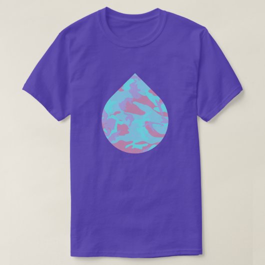 Cool Pastel Camo Pattern Teardrop T-shirt (Design voorkant)