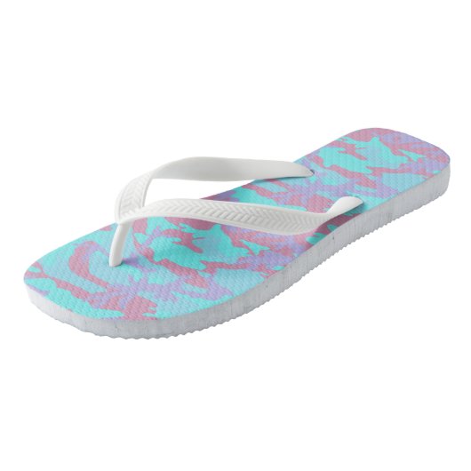 Cool Pastel Camo Pattern Teenslippers (Schuin)