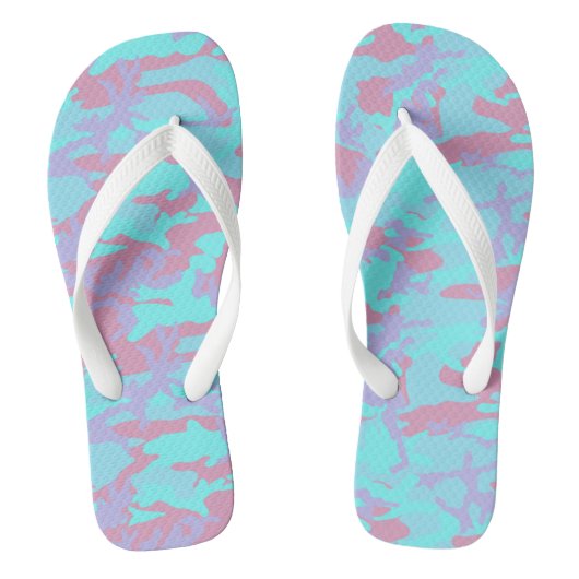 Cool Pastel Camo Pattern Teenslippers (Voetbed)