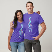 Cool Pastel Camo Pattern Treble Clef T-shirt (Unisex)
