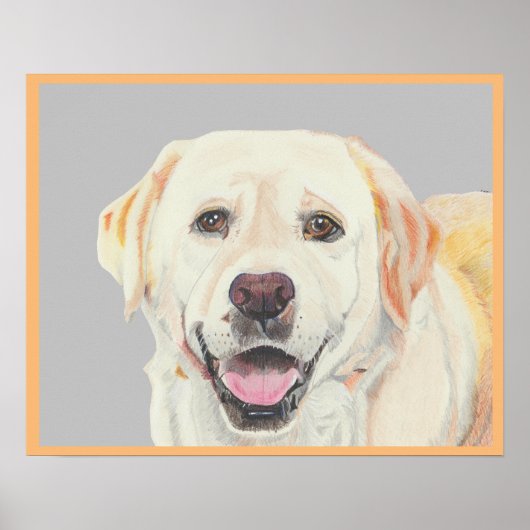 Cool Pastel Drawing Yellow Lab Poster (Voorkant)
