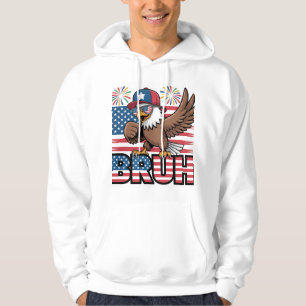 Cool Patriotic Eagle Bruh Design Hoodie