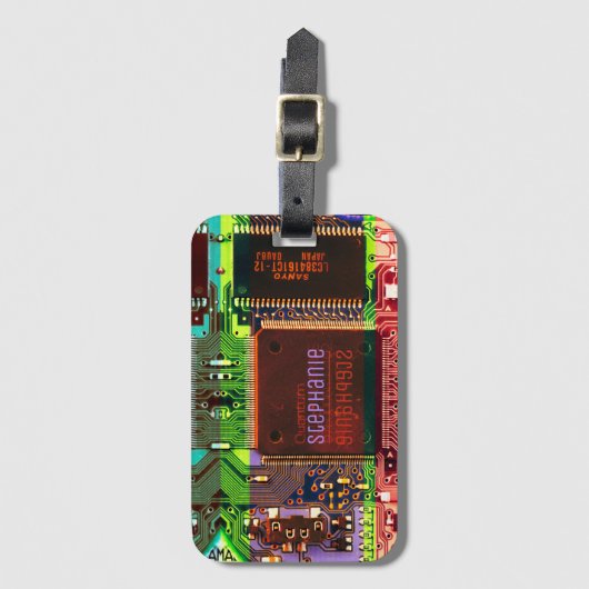 Cool PCB Electronic Computer Tech Printed Circuit Bagagelabel (Voorkant (verticaal))