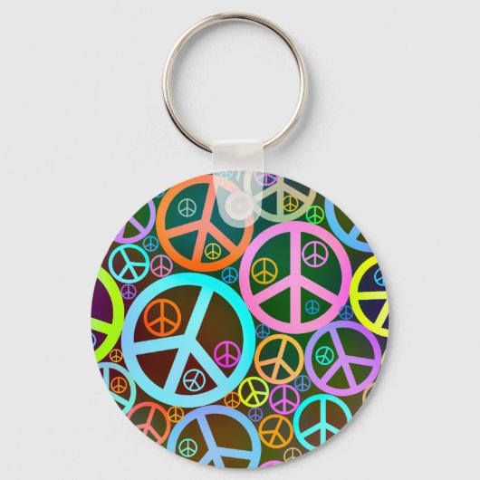 Cool Peace Love Heart Sleutelhanger (Voorkant)