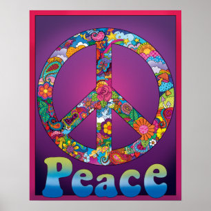 Cool Peace Sign Poster retro 1960 kijk