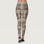 Cool Peint Doberman Pinscher Block Leggings (Dos)