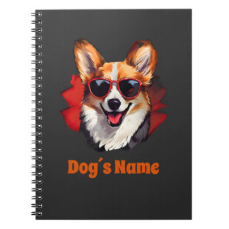 Cool Pembroke Welsh Corgi met zonnebril Notitieboek