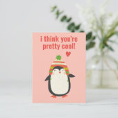 Cool Penguin - Cute Classroom Valentijn Briefkaart (Staand voorkant)