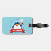 Cool Penguin Holding Ice Cream Bagagelabel (Achterkant horizontaal)