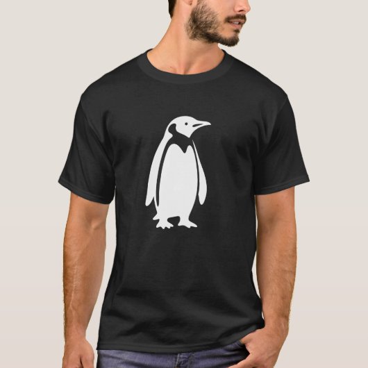 Cool Penguin Silhouet Minimalistisch Ontwerp T-shirt (Voorkant)