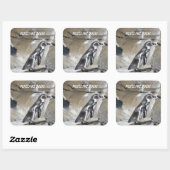 Cool Penguin Vierkante Sticker (Vel)