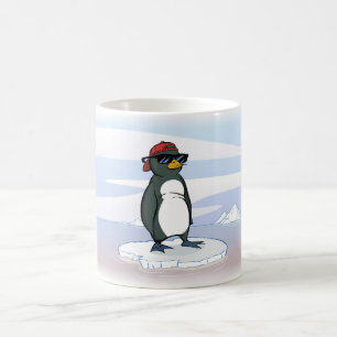 Cool Penguin Wearing Sunbril Koffiemok