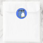 Cool Penguino Ronde Sticker (Tas)