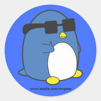 Cool Penguino Ronde Sticker