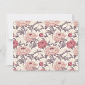 Cool Peonies Flower Romantic Wedding RSVP Kaartje (Achterkant)