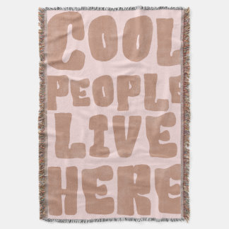 Cool People Live Here Boho Fringe Throw Blanket Deken