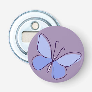 Cool Periwinkle Paarse-Blue Butterfly Doodle Button Flesopener