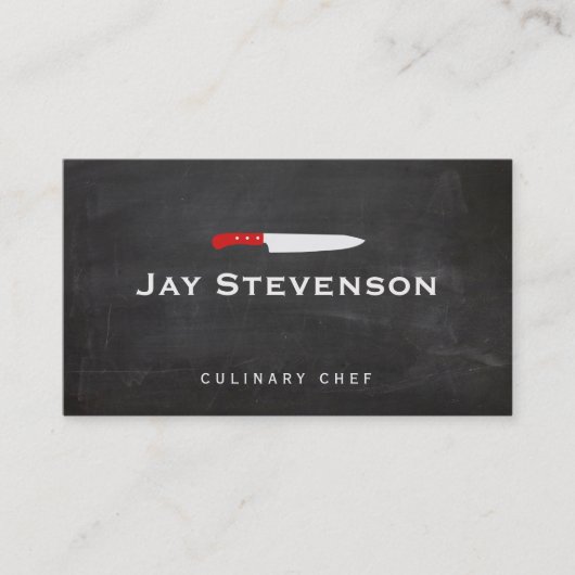 Cool Personal Chef Knife Black Catering Logo Visitekaartje (Voorkant)
