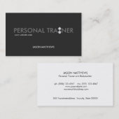 Cool Personal Trainer Dumbbell Logo Fitness Visitekaartje (Voorkant / Achterkant)
