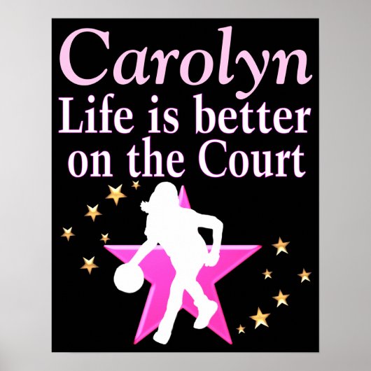 COOL PERSONALIZED GIRLS BASKETBALL PLAYER POSTE POSTER (Voorkant)