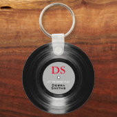 Cool Personalized Music Vinyl Record Sleutelhanger (Achterkant)