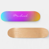 Cool Personalized Neon Ombre Skateboard (Horizontaal)