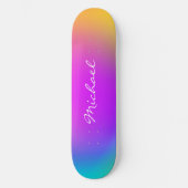 Cool Personalized Neon Ombre Skateboard (Voorkant)