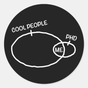 Cool PhD-sticker Ronde Sticker