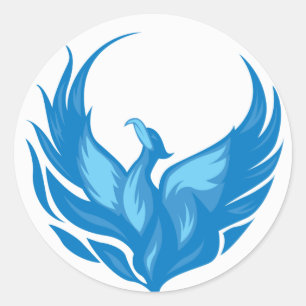 Cool Phoenix Bird Design Ronde Sticker