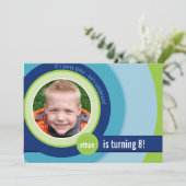 COOL PHOTO ANNIVERSAIRE INVITATIONS :: circulaire  (Debout devant)