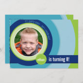 COOL PHOTO ANNIVERSAIRE INVITATIONS :: circulaire  (Devant / Derrière)