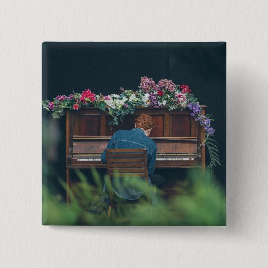 Cool Piano Artwork Vierkante Button 5,1 Cm (Voorkant)