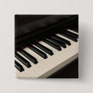 Cool Piano Design Vierkante Button 5,1 Cm