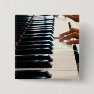 Cool Piano Design Vierkante Button 5,1 Cm