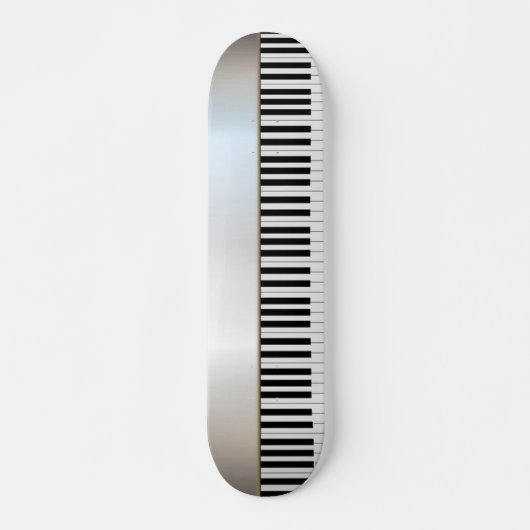 Cool Piano Keys, zilver Skateboard (Voorkant)