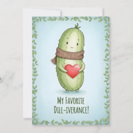Cool Pickle Lover Dill With It funny pun gift Bedankkaart