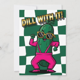 Cool Pickle Lover Dill With It funny pun gift Bedankkaart