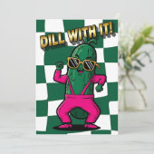 Cool Pickle Lover Dill With It funny pun gift Bedankkaart (Staand voorkant)