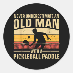 Cool Pickleball Art voor mannen Paddle Picklebal Ronde Sticker
