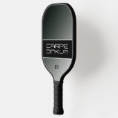 Cool Pickleball Dink Pun Gradient Initialen Zwart Paddle (Links)