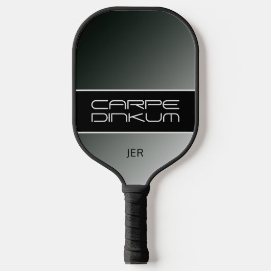 Cool Pickleball Dink Pun Gradient Initialen Zwart Pickleball Paddle (Voorkant)