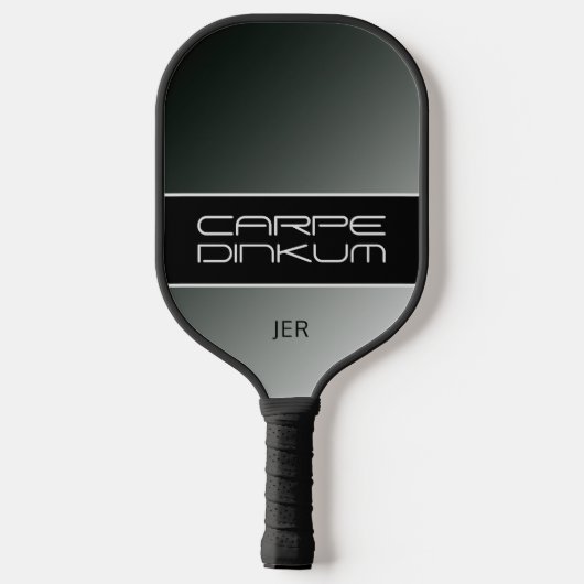 Cool Pickleball Dink Pun Gradient Initialen Zwart Pickleball Paddle (Achterkant)