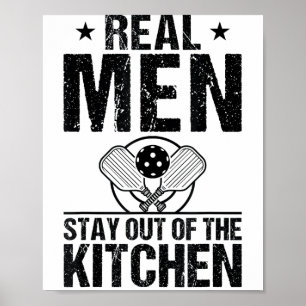 Cool pickleball echte mannen blijven uit de keuken poster