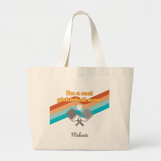 Cool Pickleball Maman Sac fourre-tout Grand Rétro (Devant)