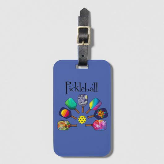 Cool Pickleball Paddle Sports Rainbow Bagagelabel (Voorkant (verticaal))