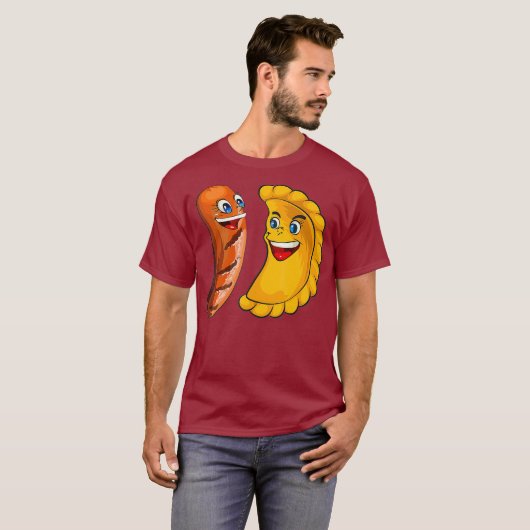 Cool Pierogi en Kielbasa Pools voedselbureau T-shirt (Voorkant volledig)