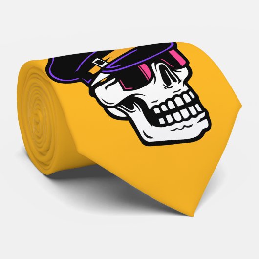 Cool Pilot Skull Stropdas (Opgerold)